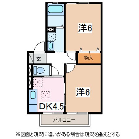 ウィングス三郷　Ａ・Ｂ棟の物件間取画像